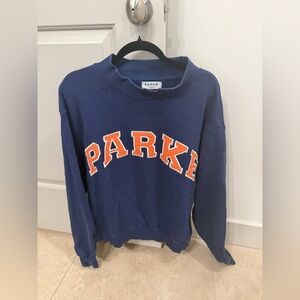 Parke L/XL Blue + Orange Back To School Mockneck Sweatshirt. 💙⚡️
